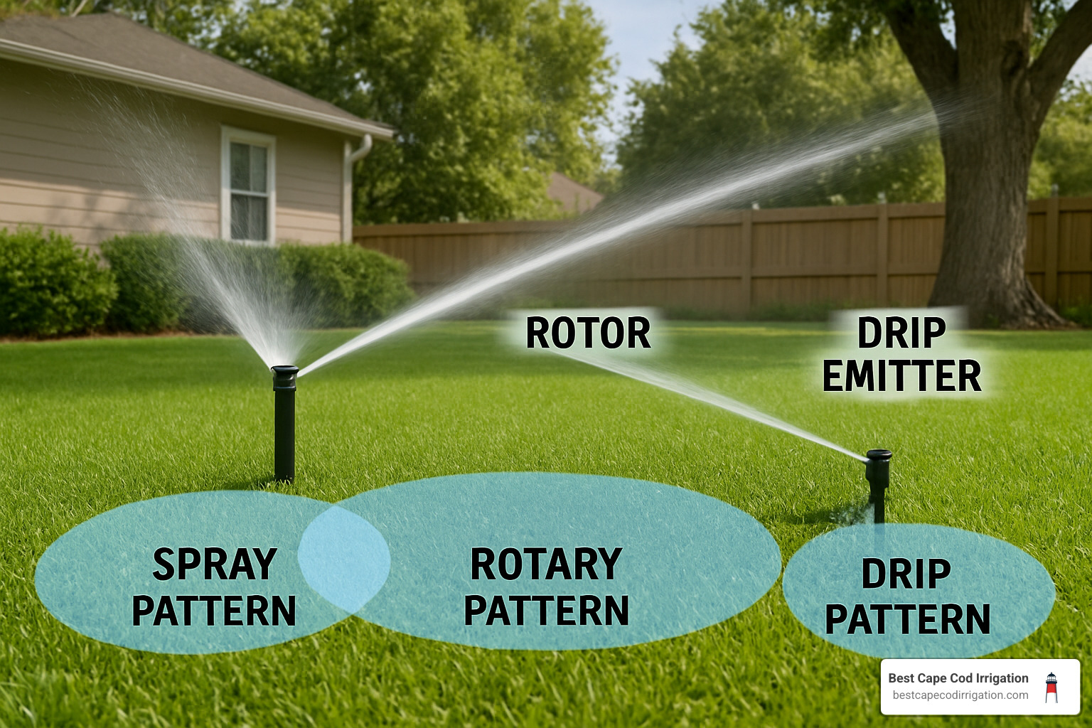 sprinkler head types and coverage patterns - lawn sprinkler systems