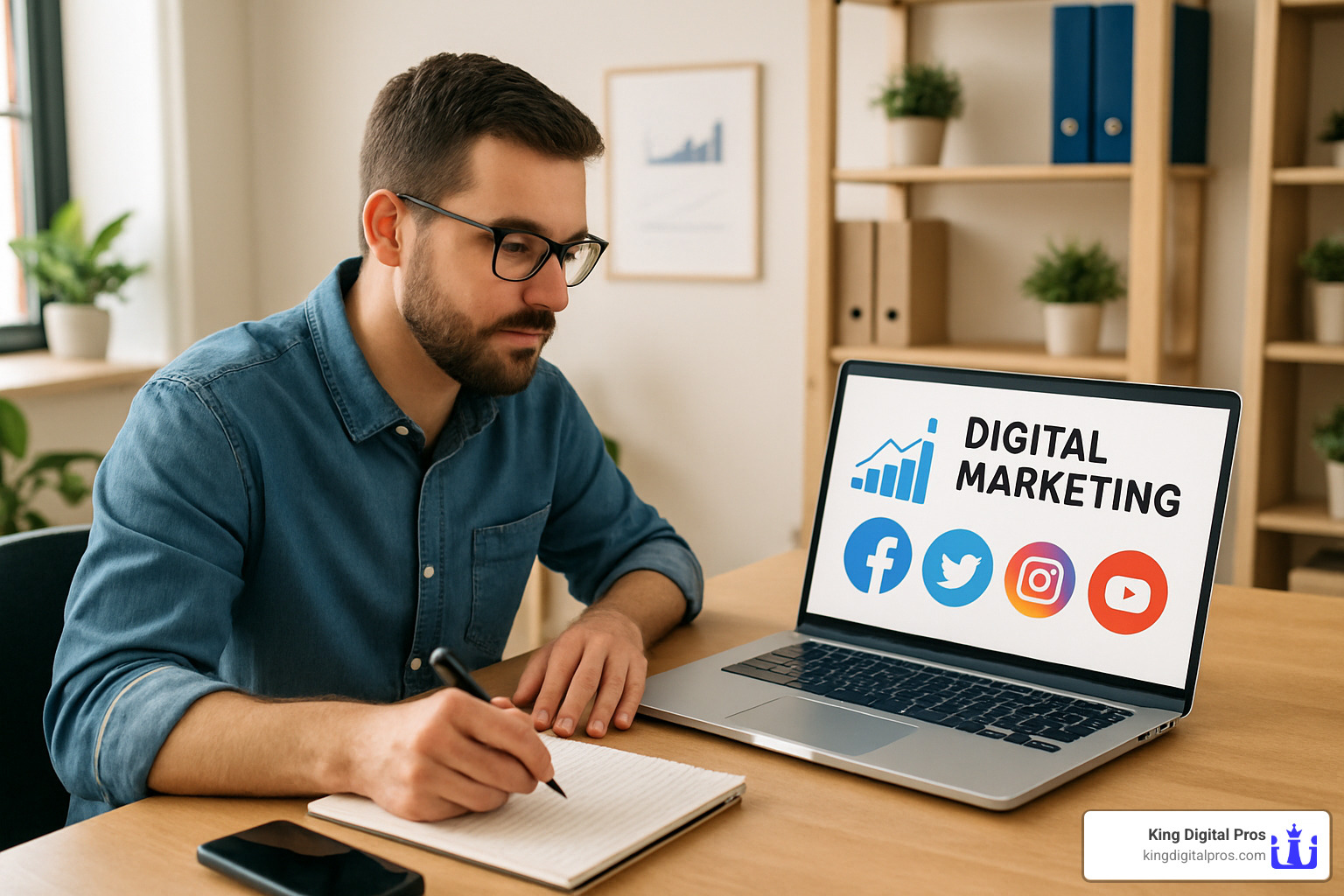 Small Business Owner Working On Digital Marketing Strategy - Digital Marketing For Small Businesses