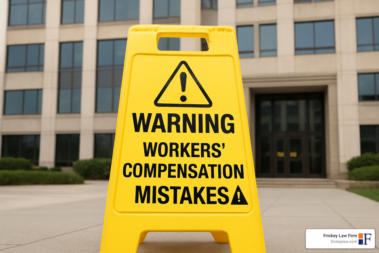caution sign warning about workers compensation mistakes - compensation attorney