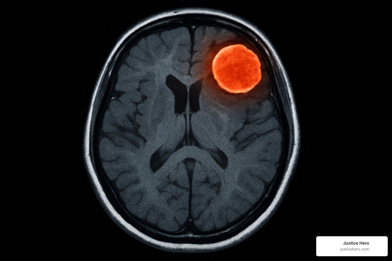 MRI brain scan showing meningioma - action lawsuit depo provera