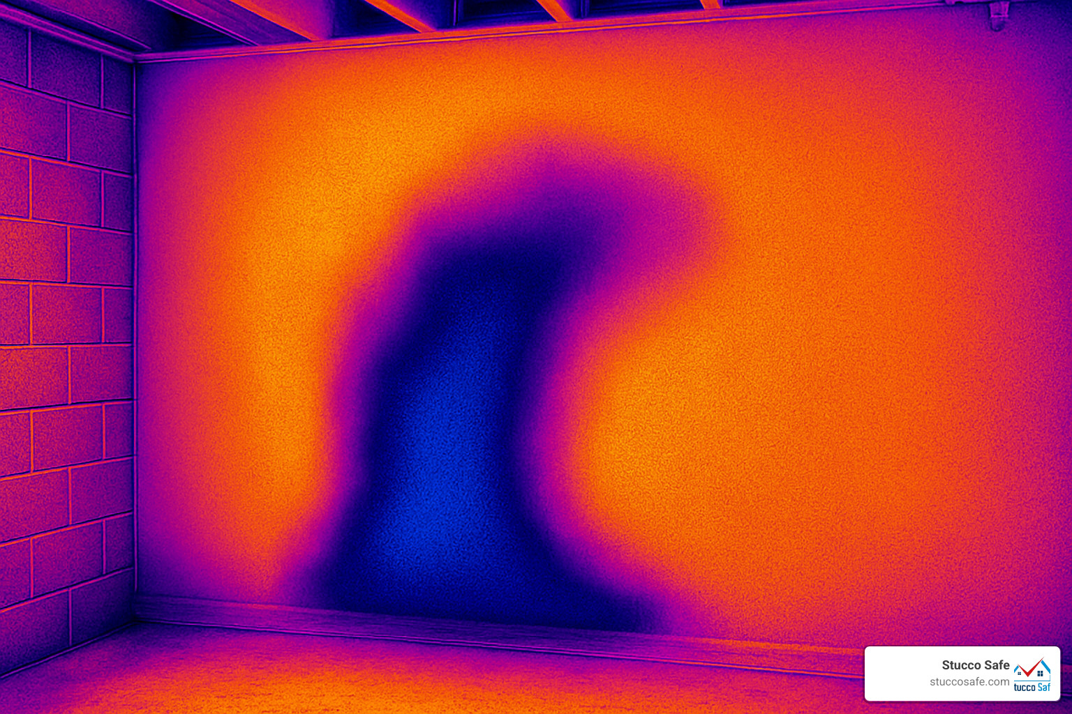 infrared scan showing cold spot - home inspection basement moisture