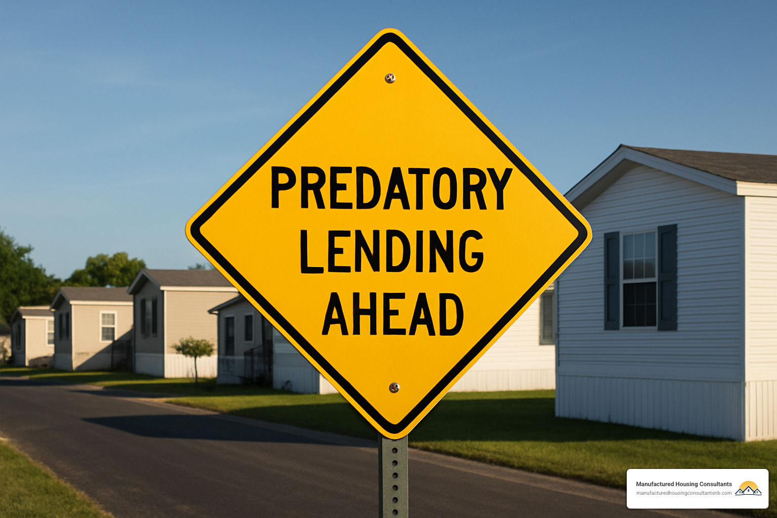 warning sign about predatory lending - mobile home interest rates