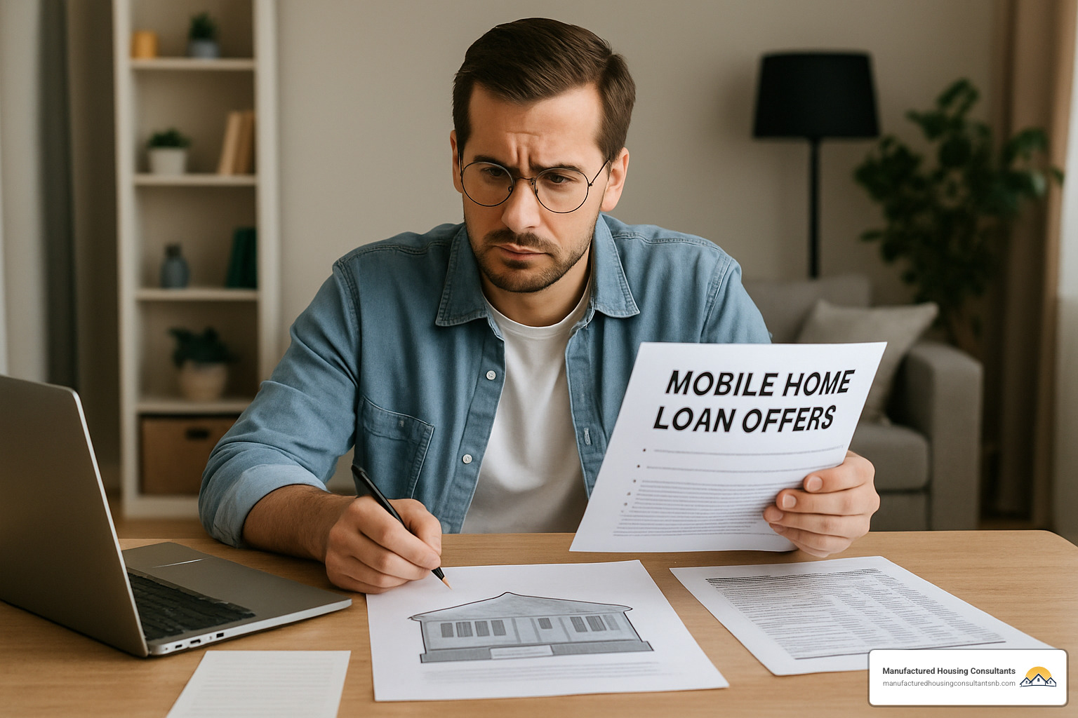 borrower comparing loan offers - mobile home interest rates