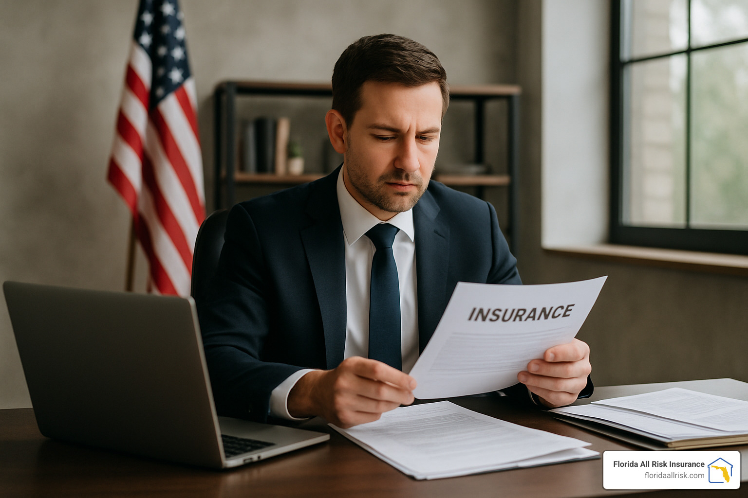 business owner reviewing insurance documents - general liability insurance quote
