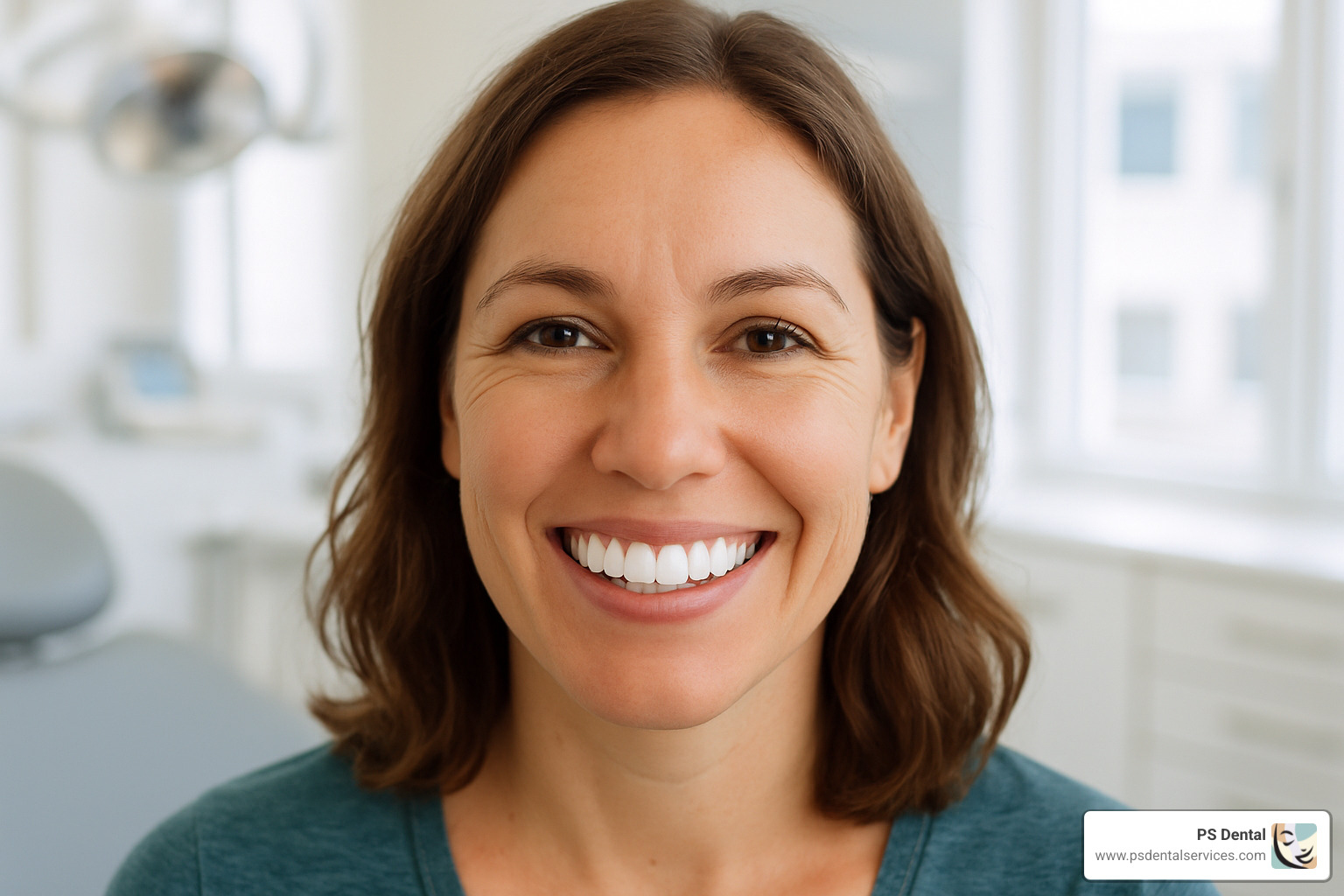 beautiful restored smile after crown treatment - Tigard dental crowns
