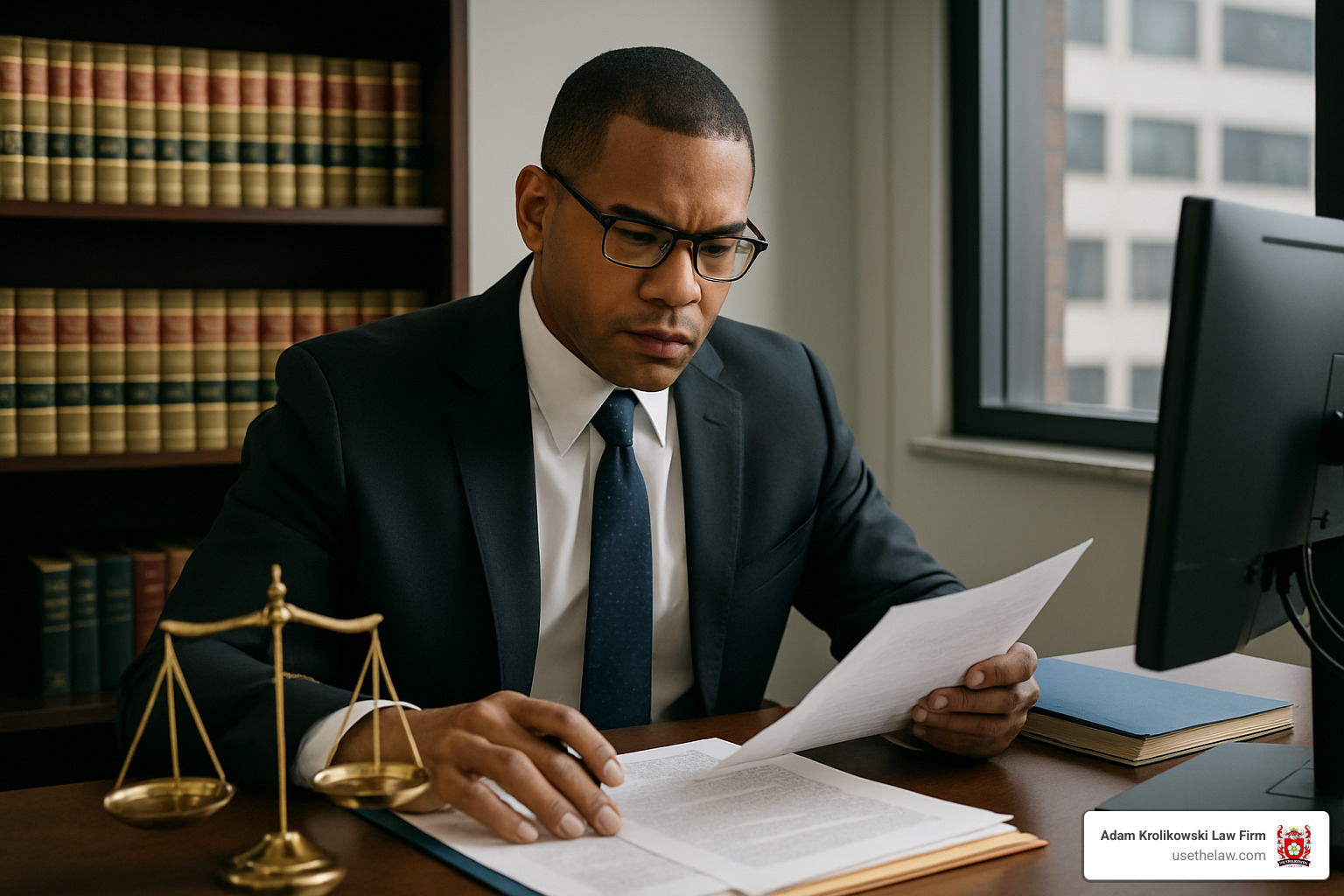 attorney reviewing files - attorney for workplace harassment