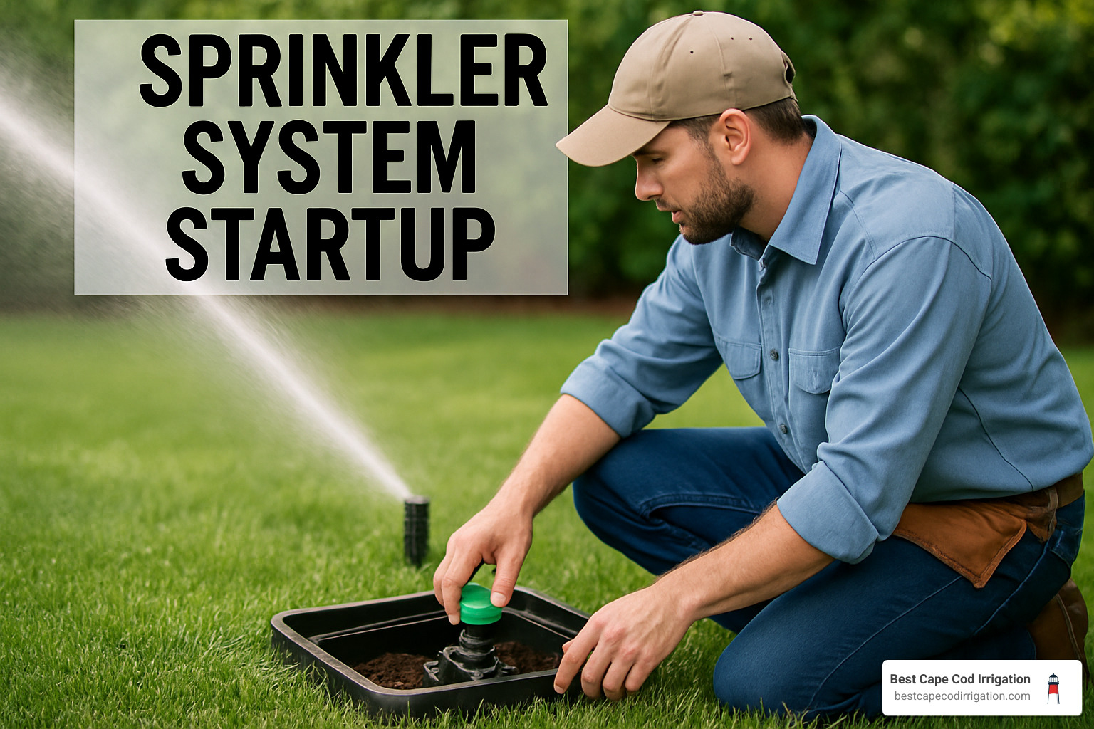 irrigation startup tools and equipment laid out on workbench - sprinkler system startup
