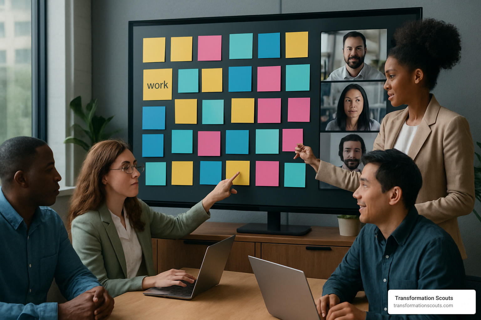 virtual sticky wall collaboration session - Creative strategic solutions