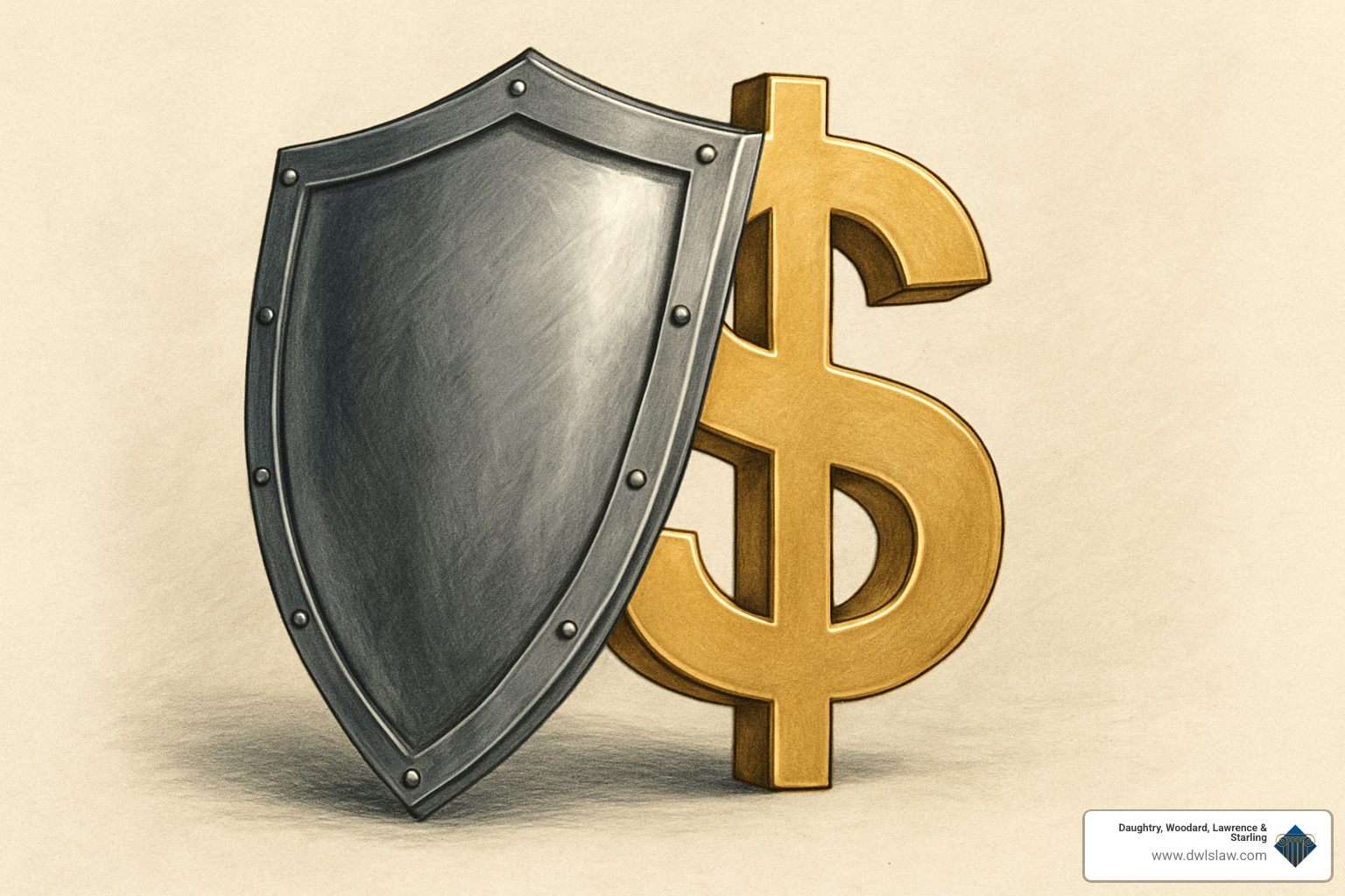 shield protecting dollar sign - estate planning for seniors
