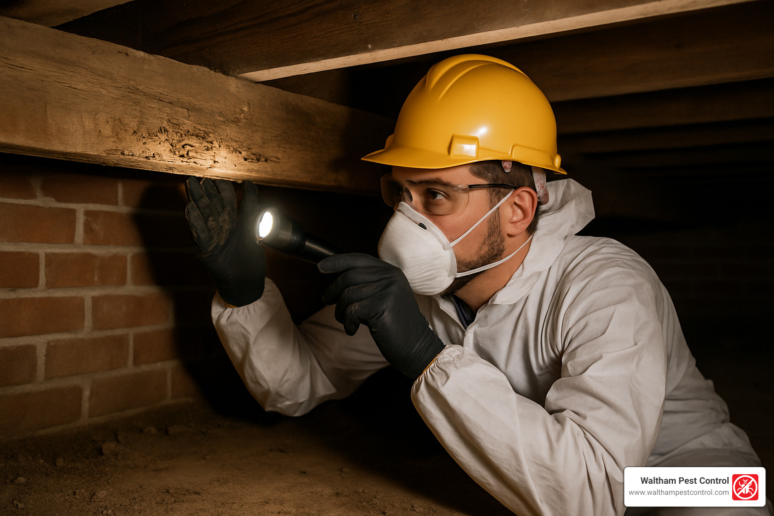 termite inspector in crawlspace - best termite company near me