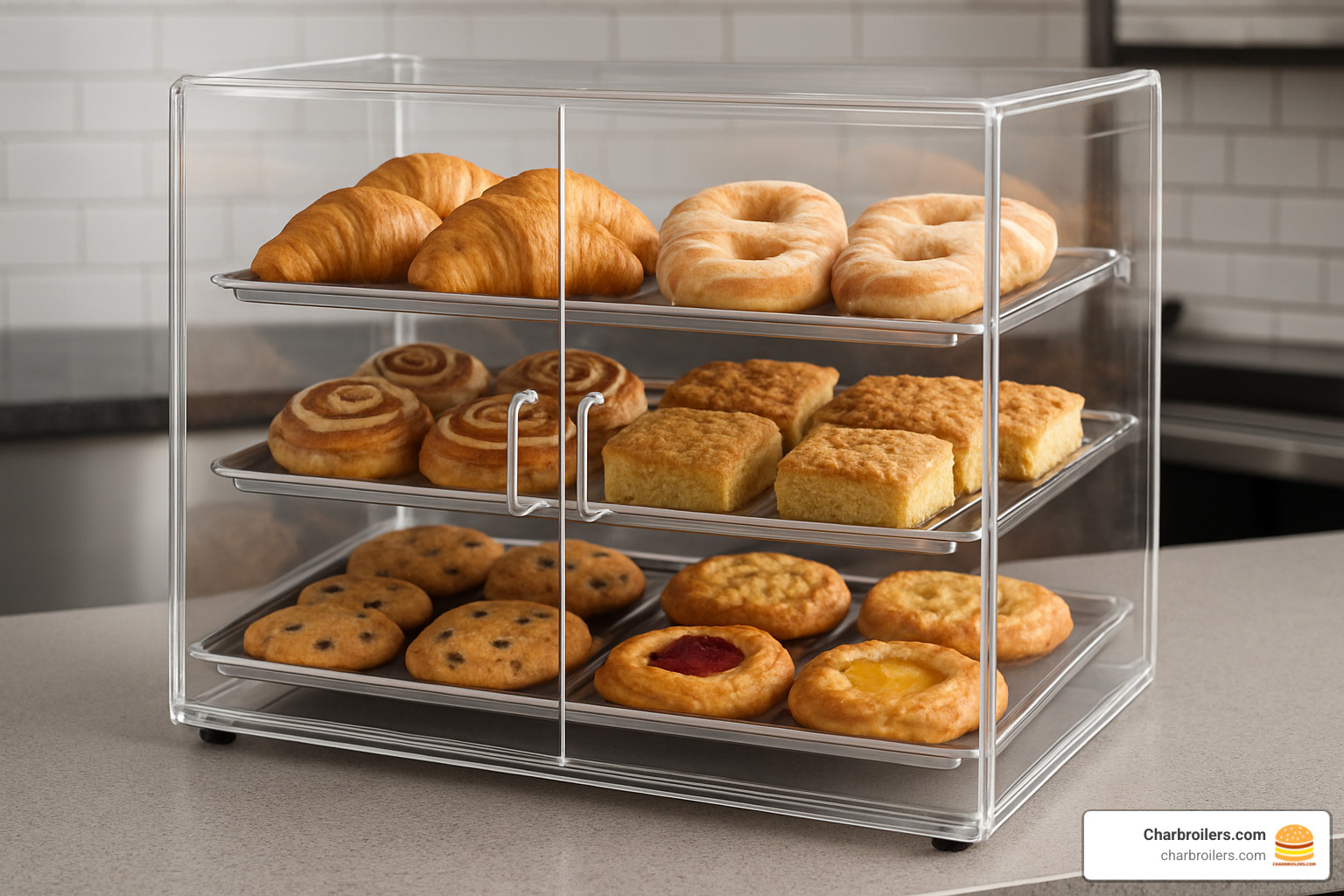 countertop bakery display case with acrylic doors - bakery display cases