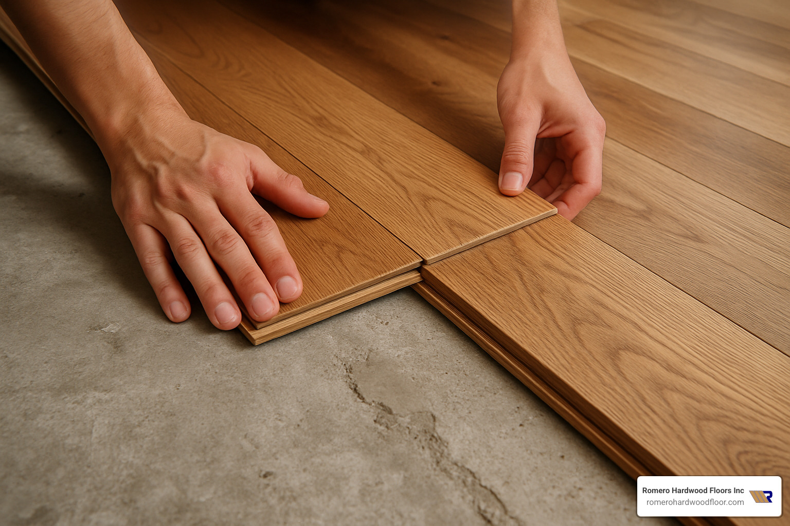 engineered hardwood planks being installed over concrete slab - solid hardwood on concrete slab engineered hardwood planks being installed over concrete slab - solid hardwood on concrete slab