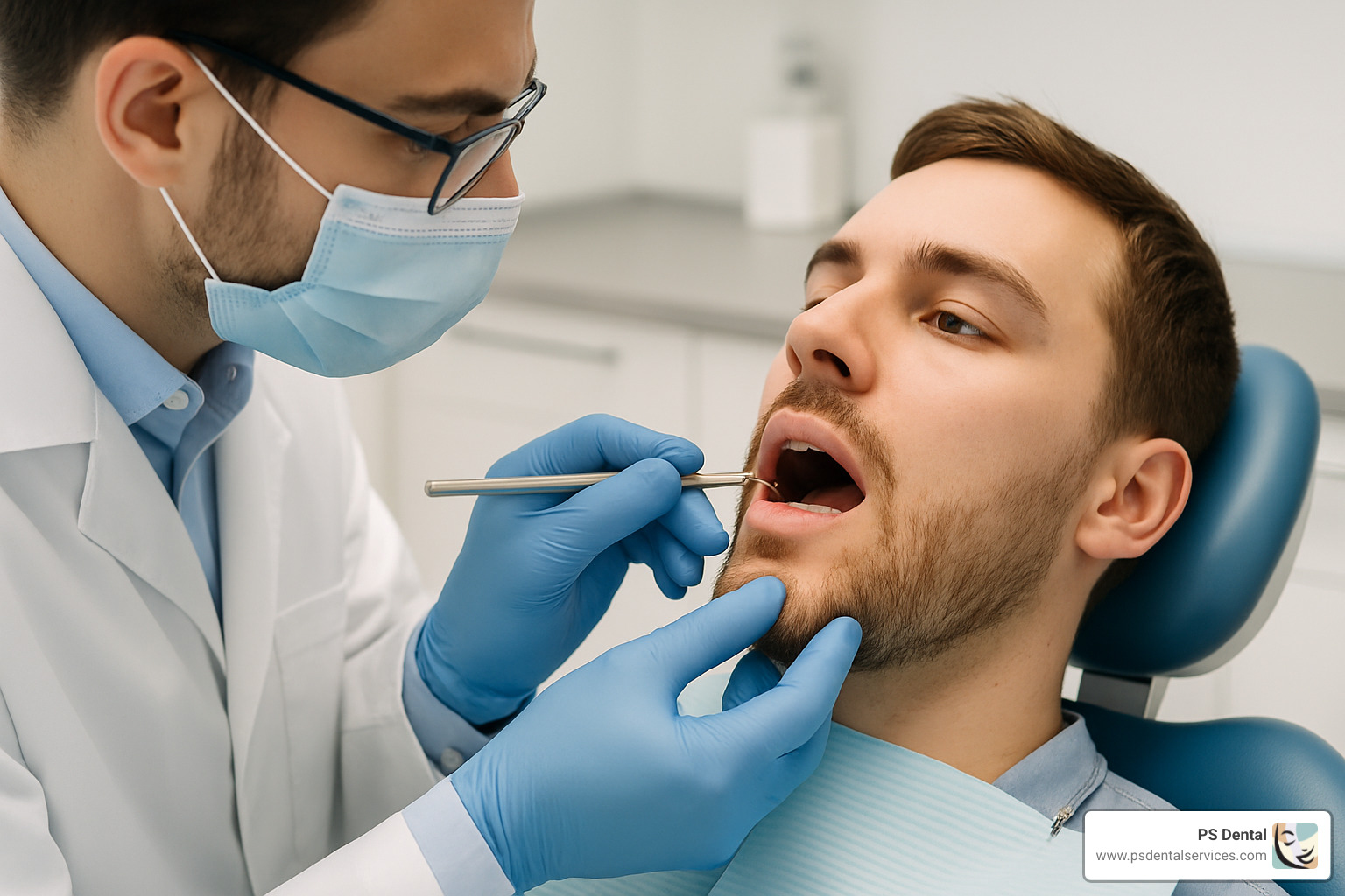 dentist measuring periodontal pocket depths - periodontal gum disease treatment at home