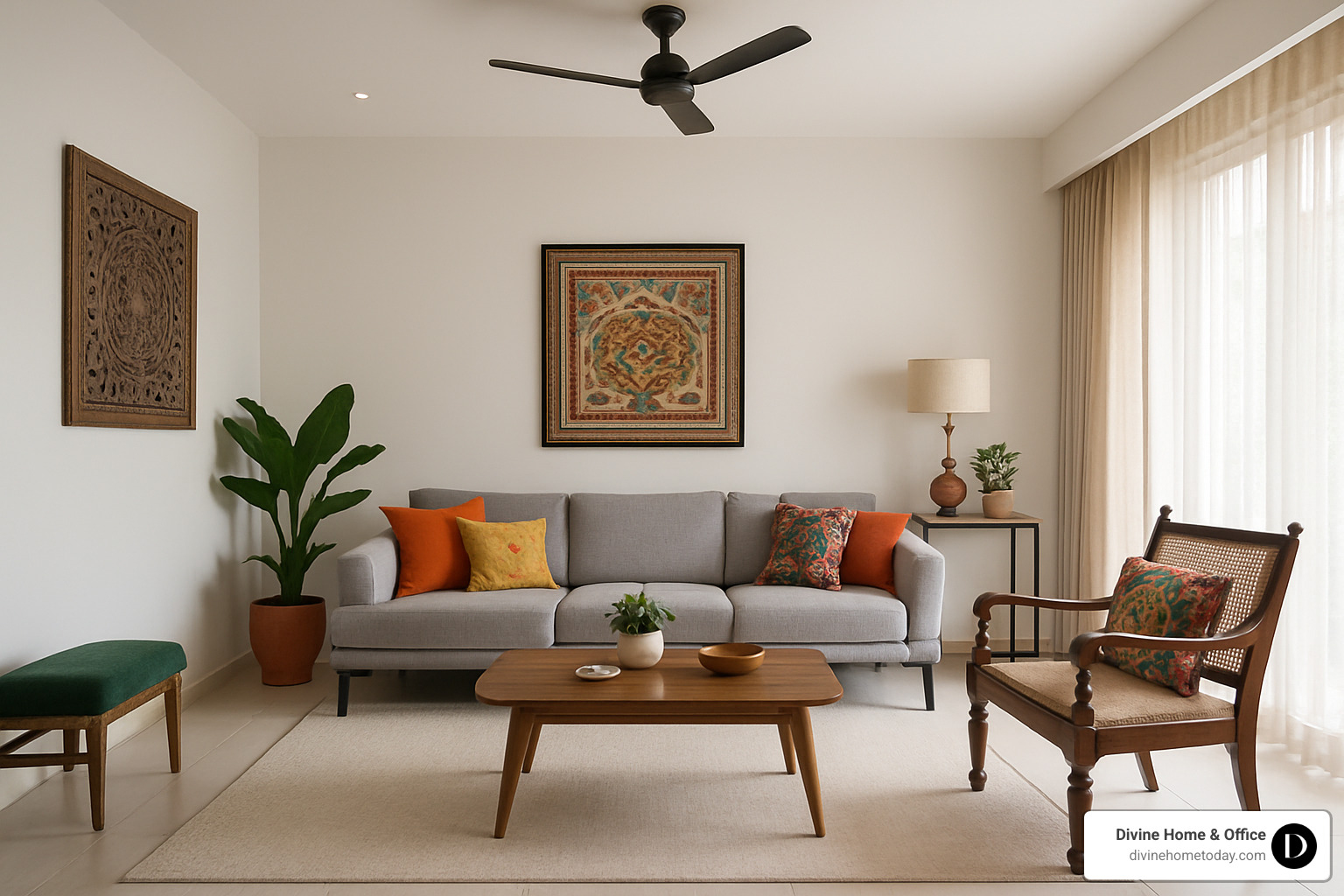 Contemporary Indian living room showcasing modern design elements - interior company