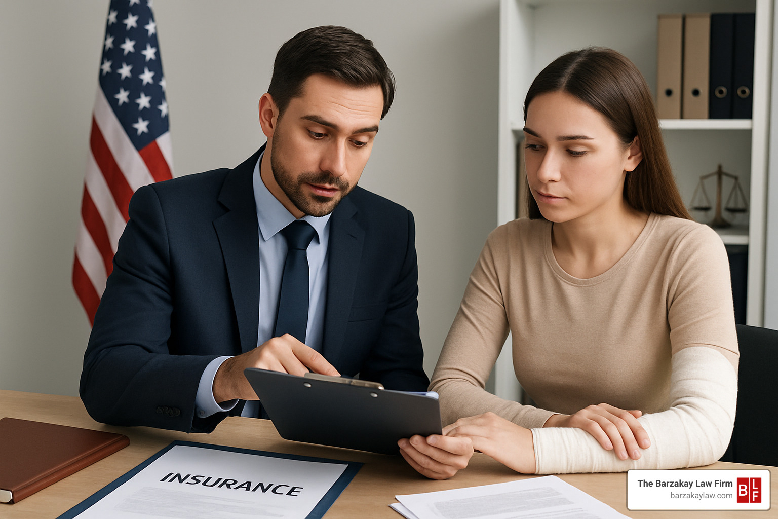 insurance adjuster meeting with accident victim - Boca Raton personal injury lawyer
