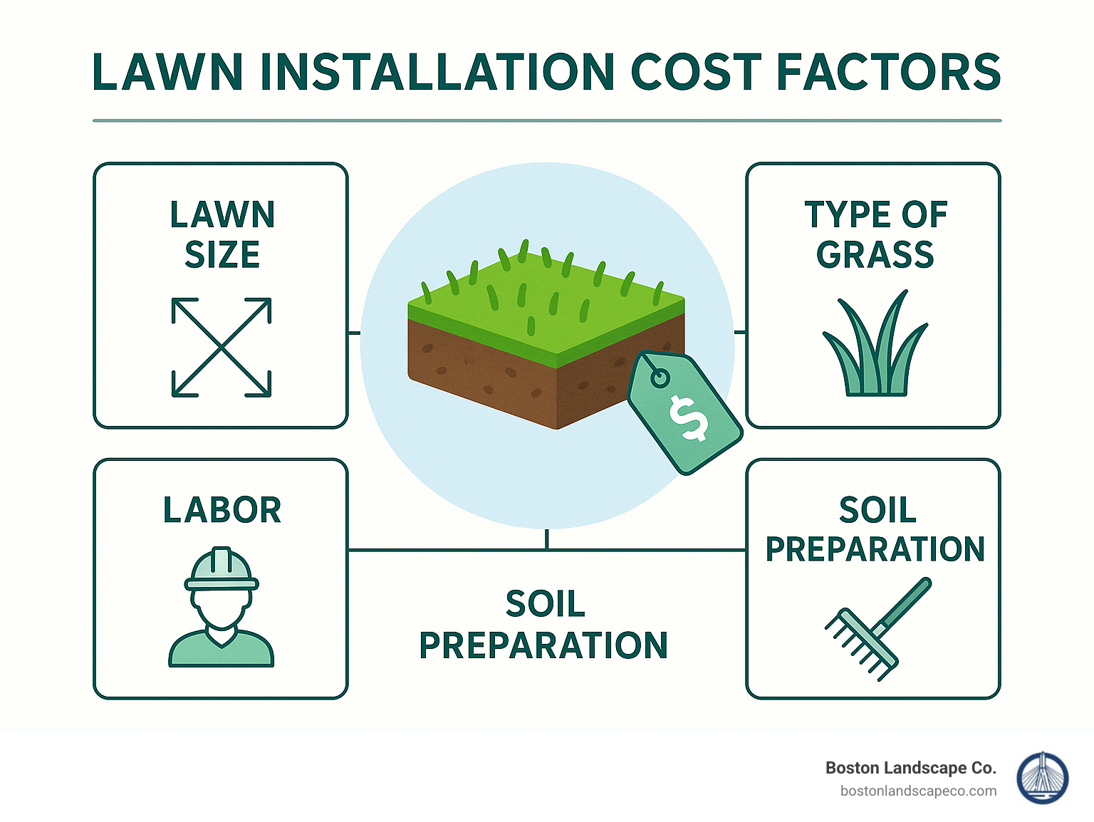 lawn installation cost factors infographic - Lawn installation near me infographic 