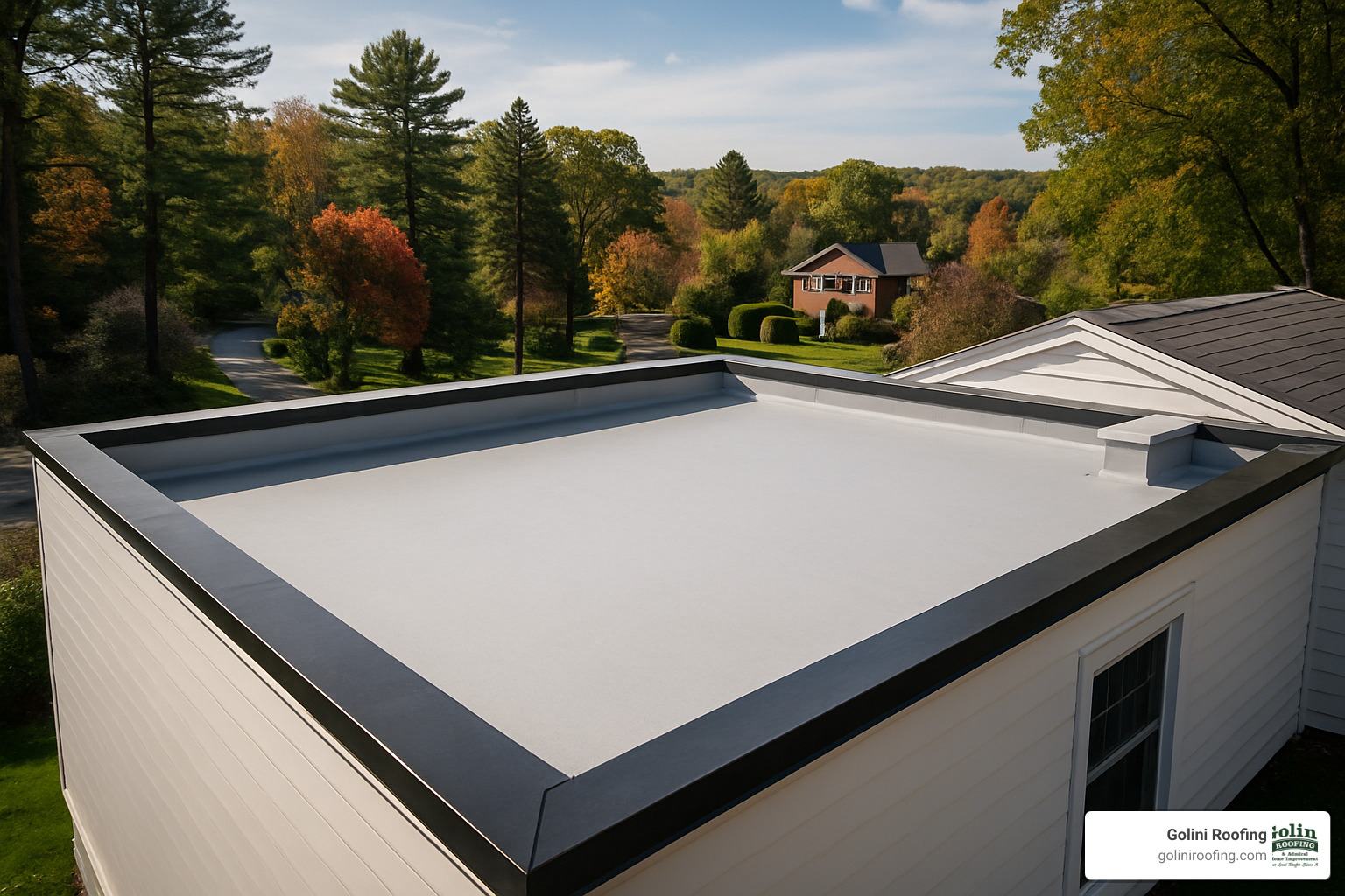 completed flat roof installation in lynnfield - flat roofing lynnfield ma
