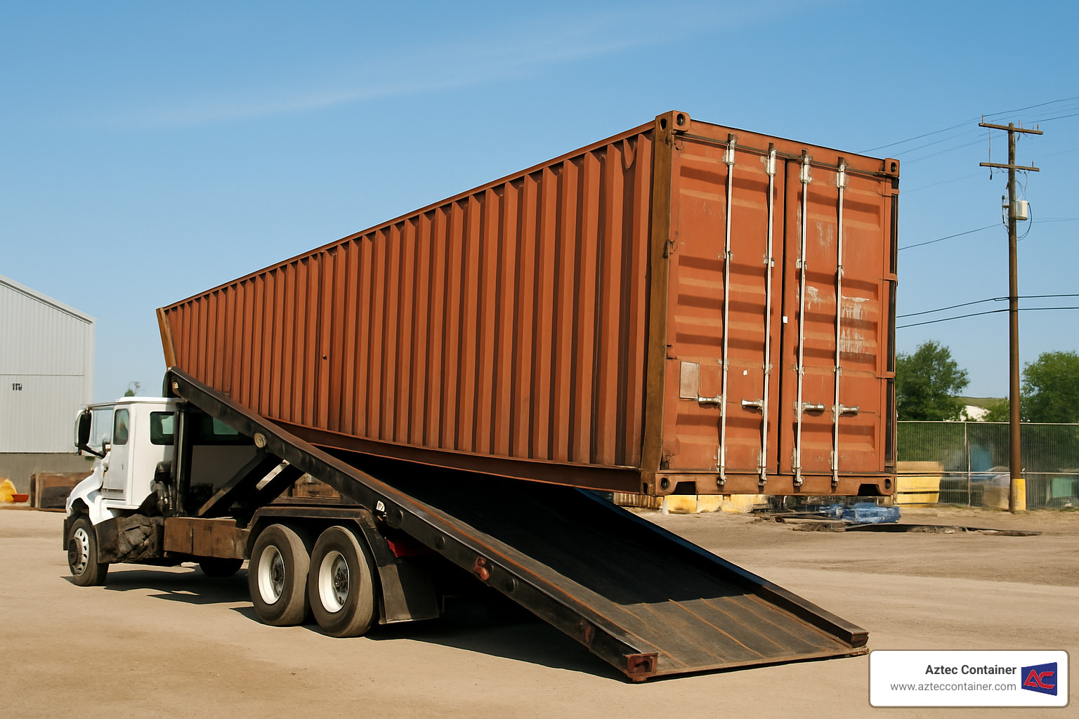 Tilt-bed delivery of 40ft container - 40 sea container for sale
