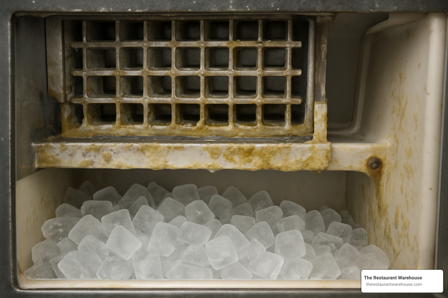 biofilm and scale buildup in ice machine - ice machine cleaning