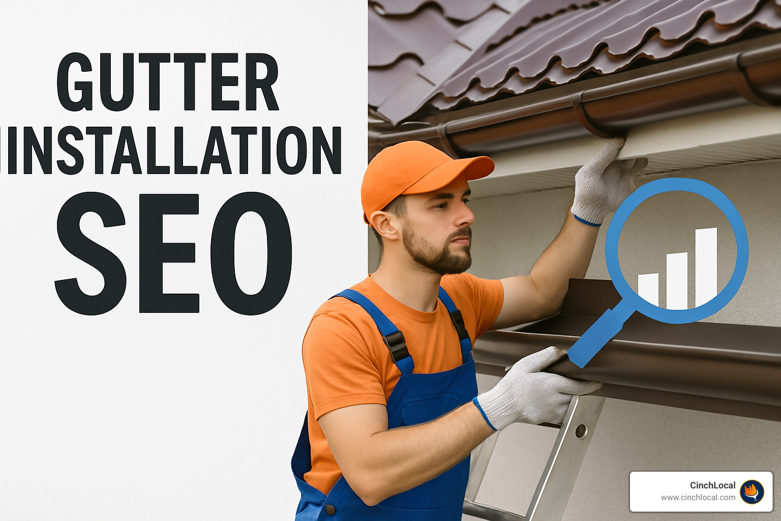 Google Analytics dashboard showing SEO metrics - gutter installation seo