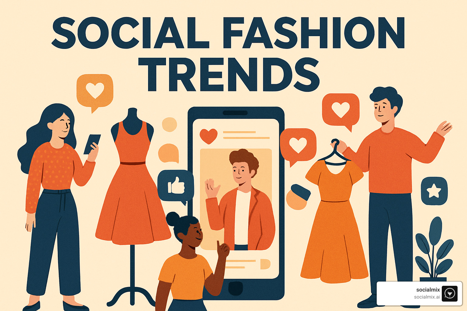 Futuristic bartender tools next to smart fabric swatches - social fashion trends