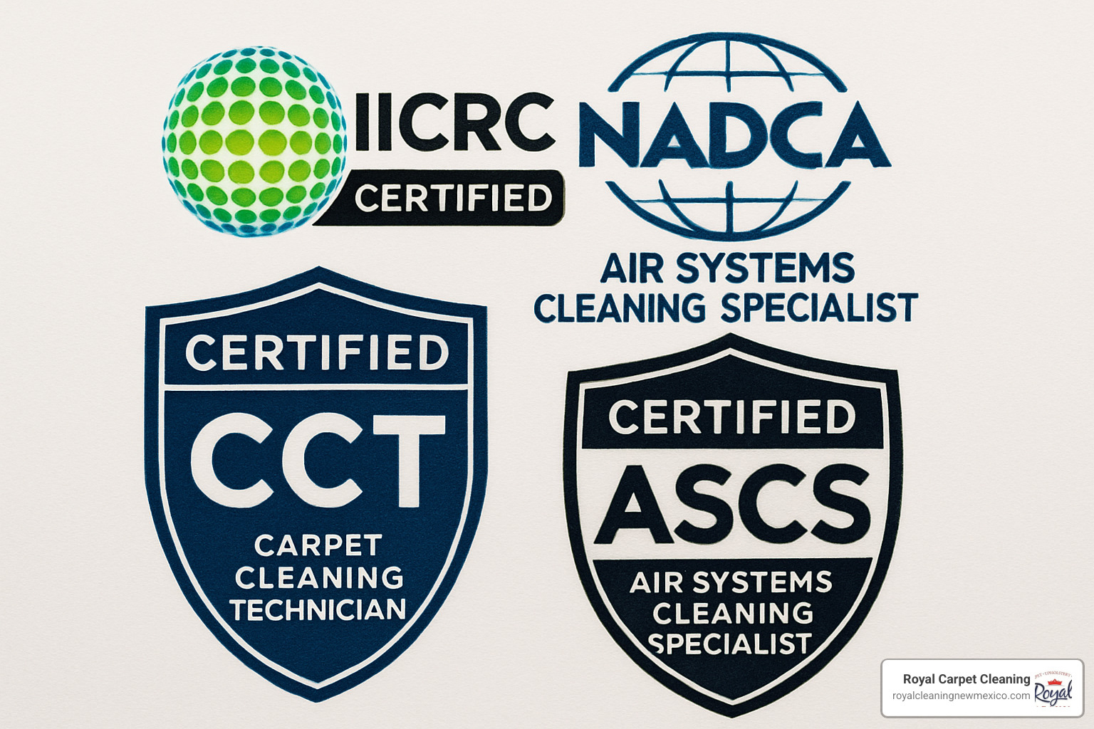 Certification badges for professional cleaning services - dryer vent cleaning albuquerque