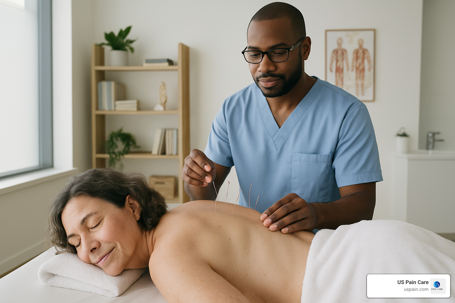Person receiving acupuncture treatment - how to manage chronic pain without medication