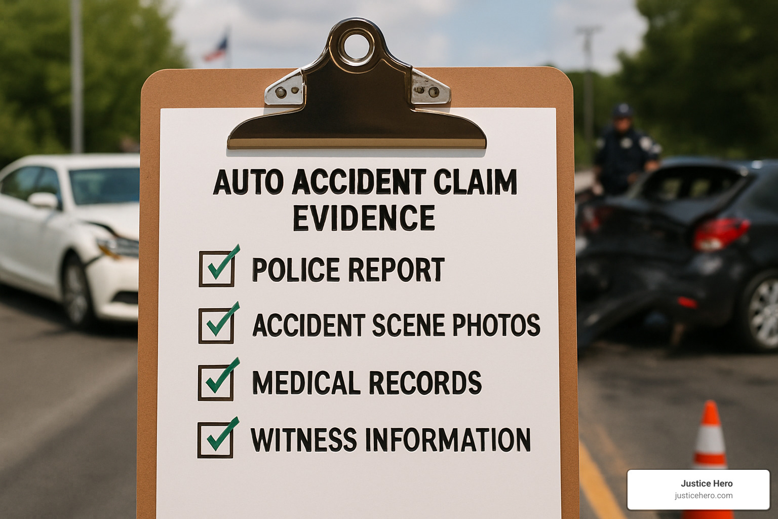 Checklist of essential evidence for auto accident claims - auto accident claim lawyer