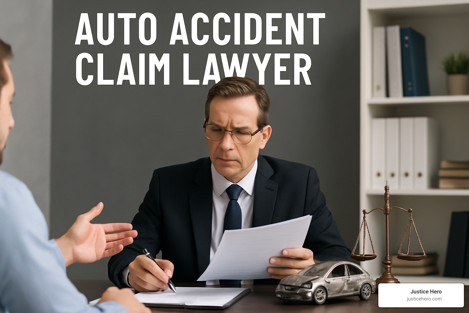 Person confidently speaking with lawyer after receiving a low settlement offer - auto accident claim lawyer