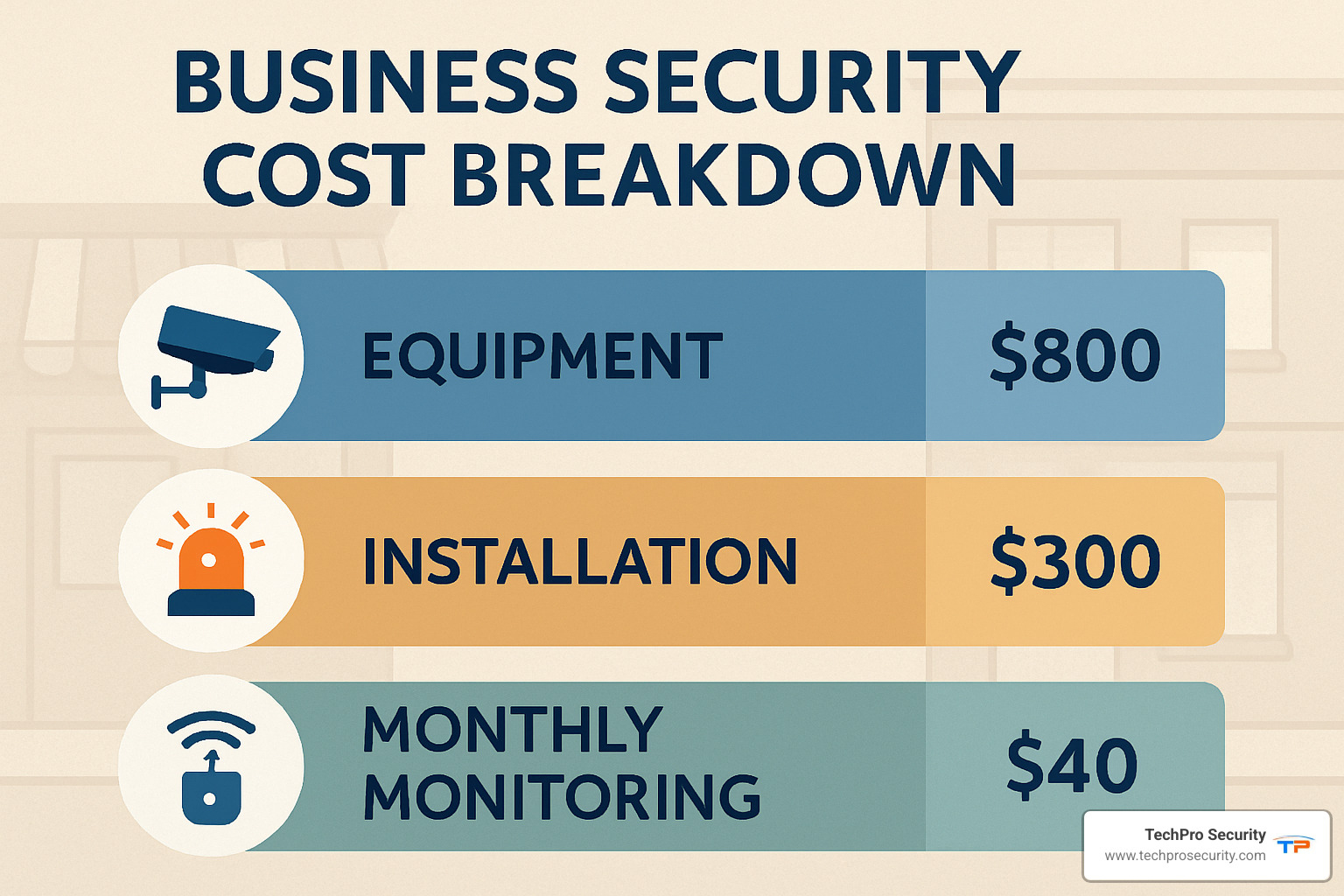 business security cost breakdown chart - affordable business security systems