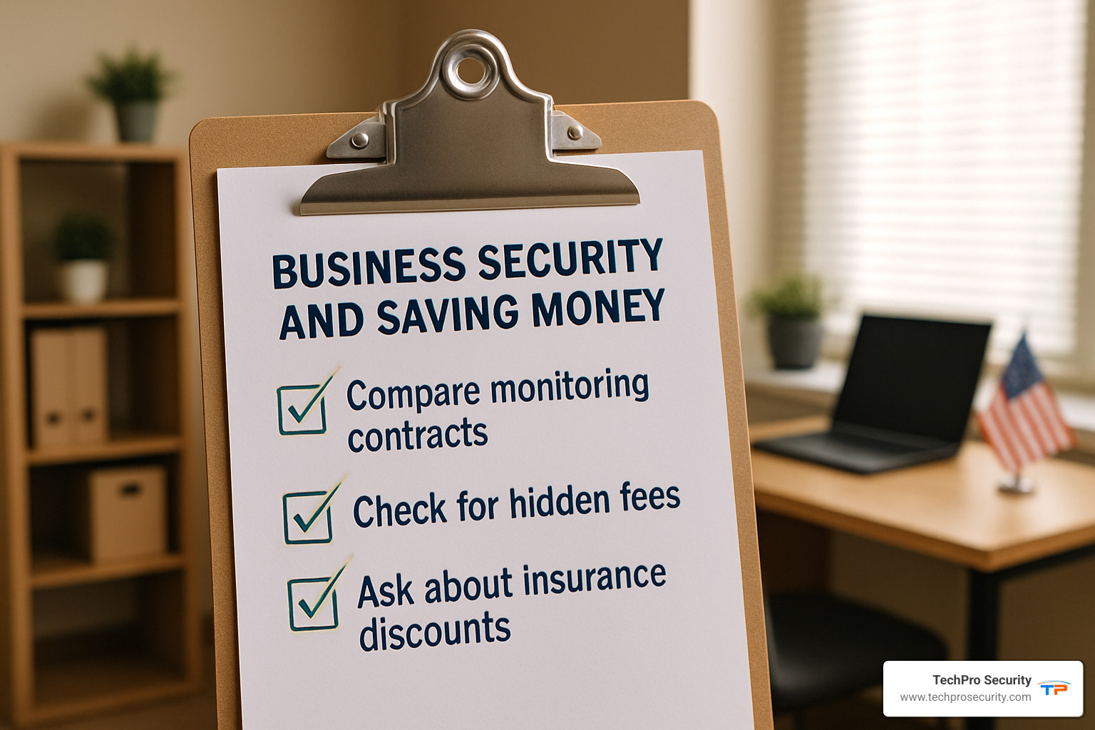 money saving security checklist - affordable business security systems