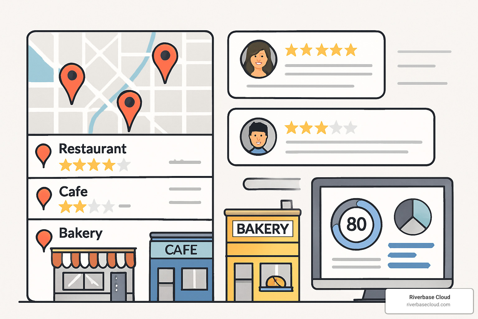 local seo essentials showing map pack, reviews, and website optimization - Affordable local SEO services