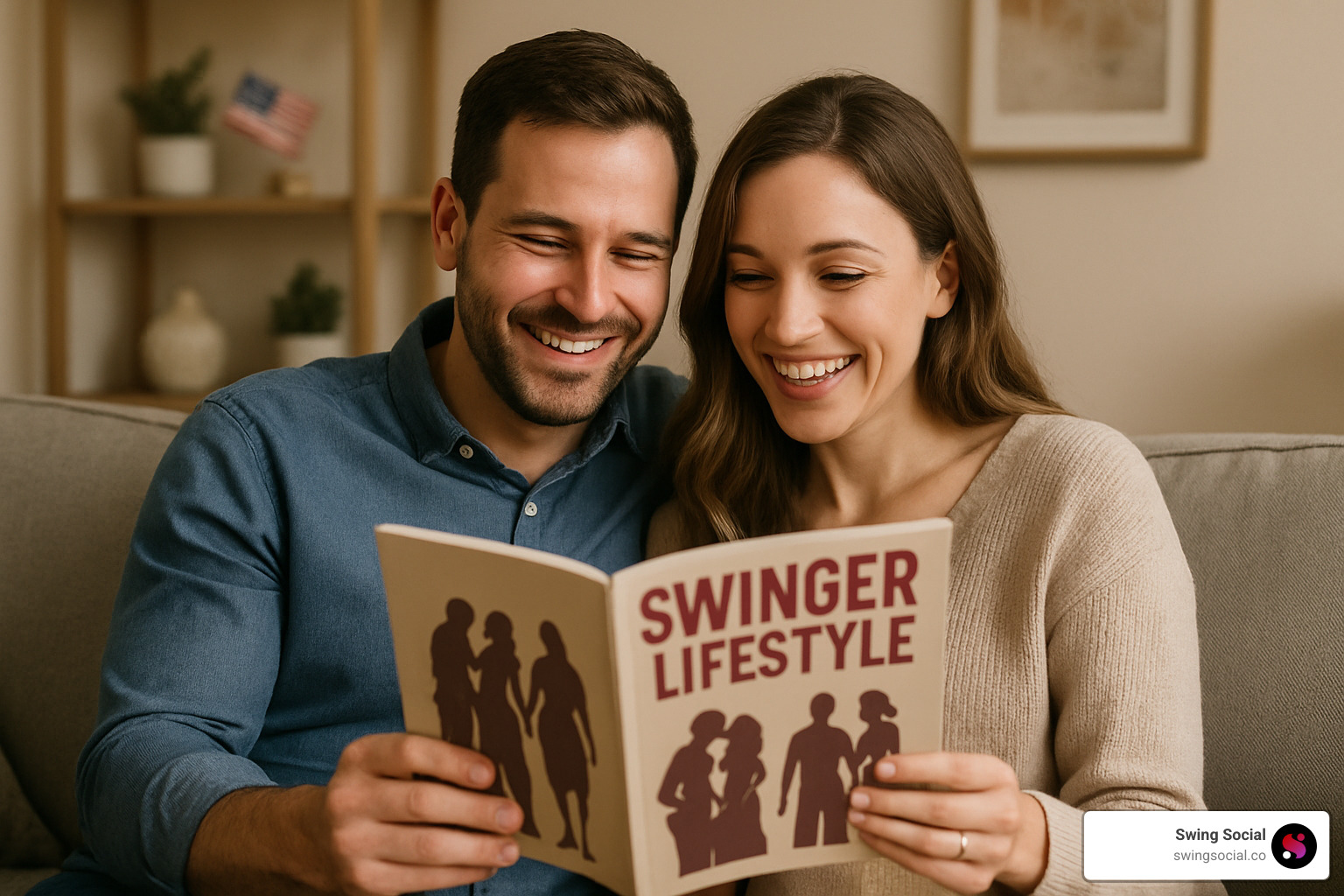 couple reading swinger lifestyle magazine together - Swinger lifestyle magazine