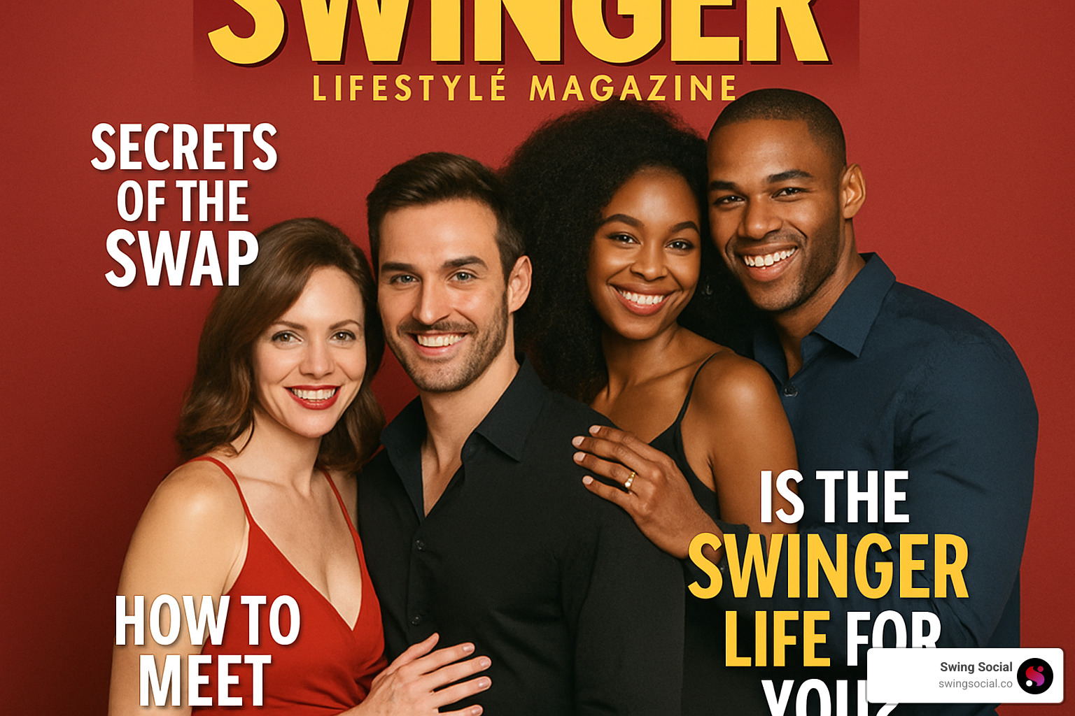 magazine spread showing advice columns and event listings - Swinger lifestyle magazine