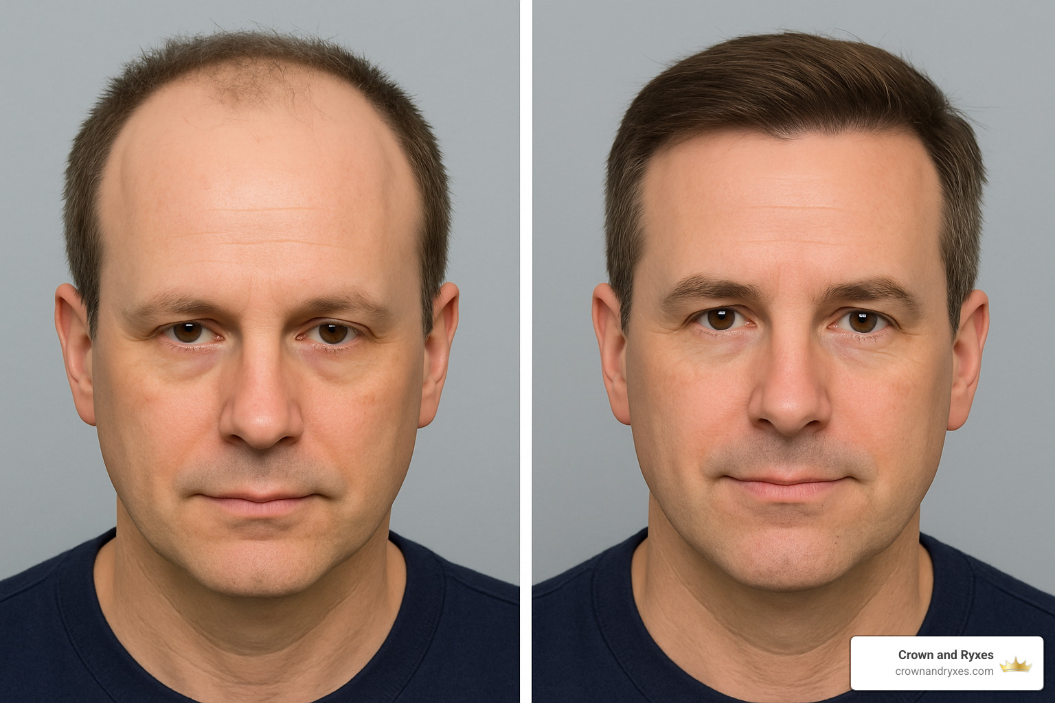 before and after hair transplant results - hair restoration surgery near me