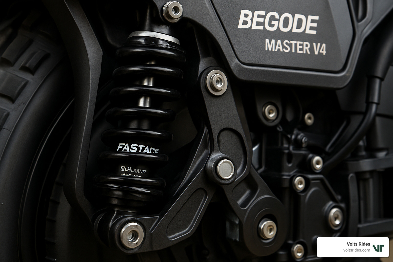 Begode Master V4 suspension system closeup - BEGODE MASTER V4