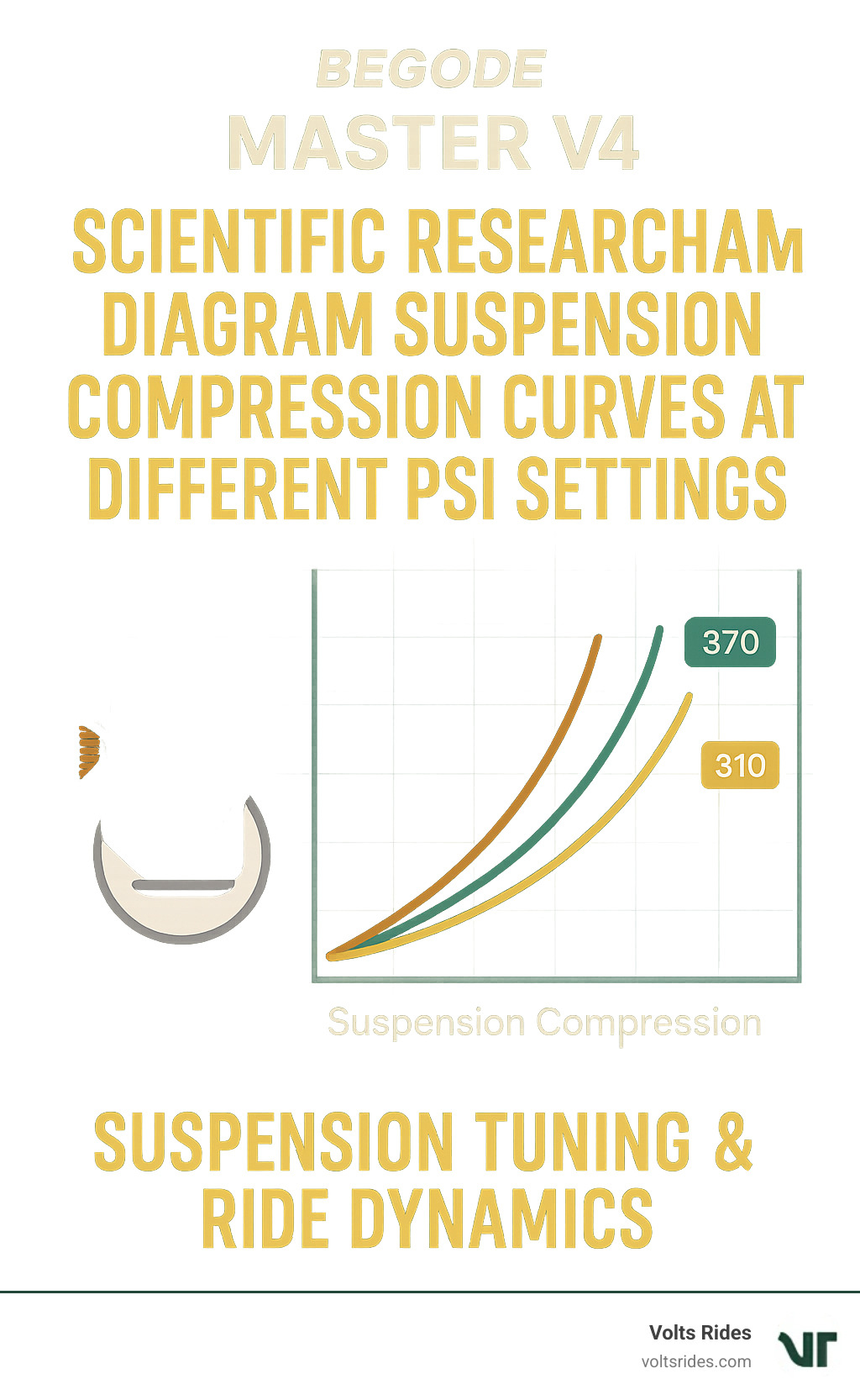 Scientific research diagram showing suspension compression curves at different PSI settings - BEGODE MASTER V4 infographic 