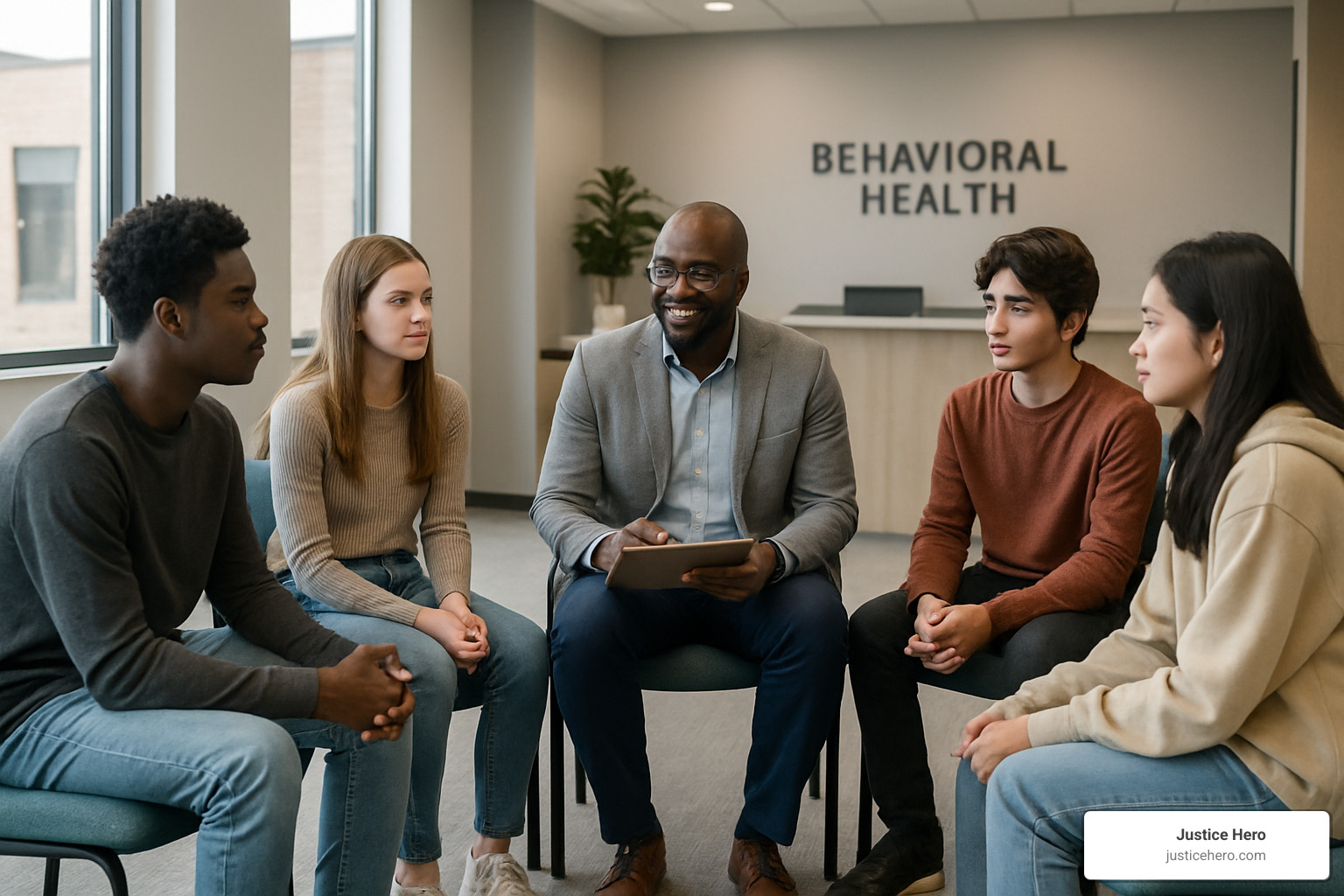 teens in group therapy session at behavioral health center - behavioral centers for youth near me