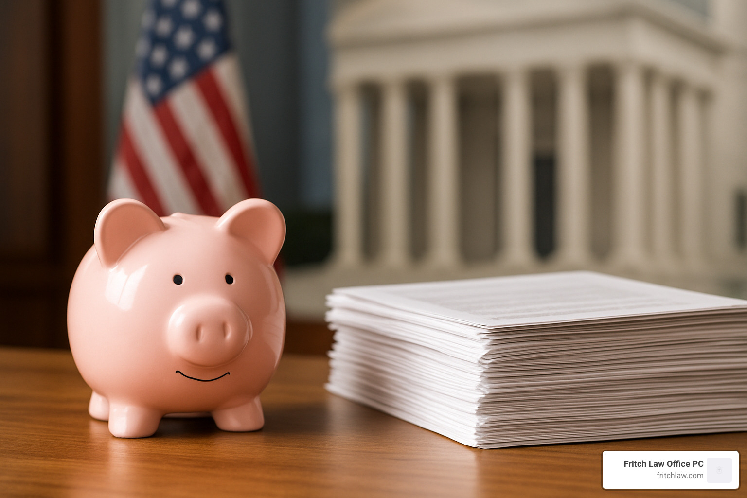 Piggy bank with legal documents - estate planning lawyer cost