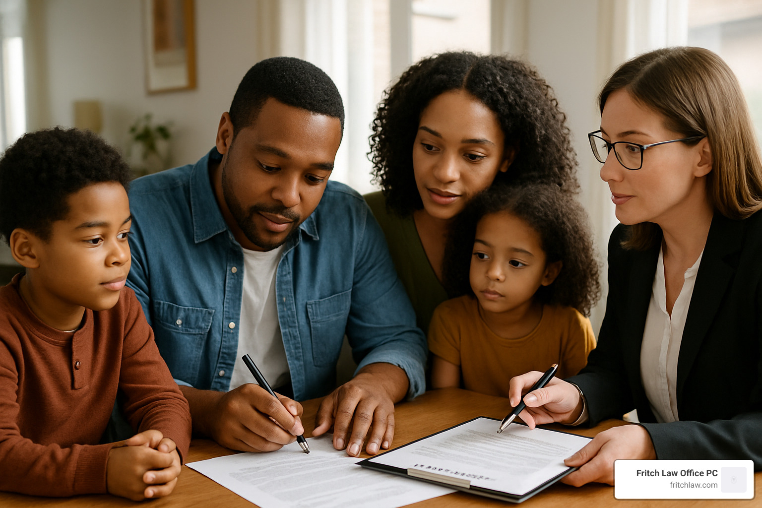 Family signing estate planning documents - estate planning lawyer cost