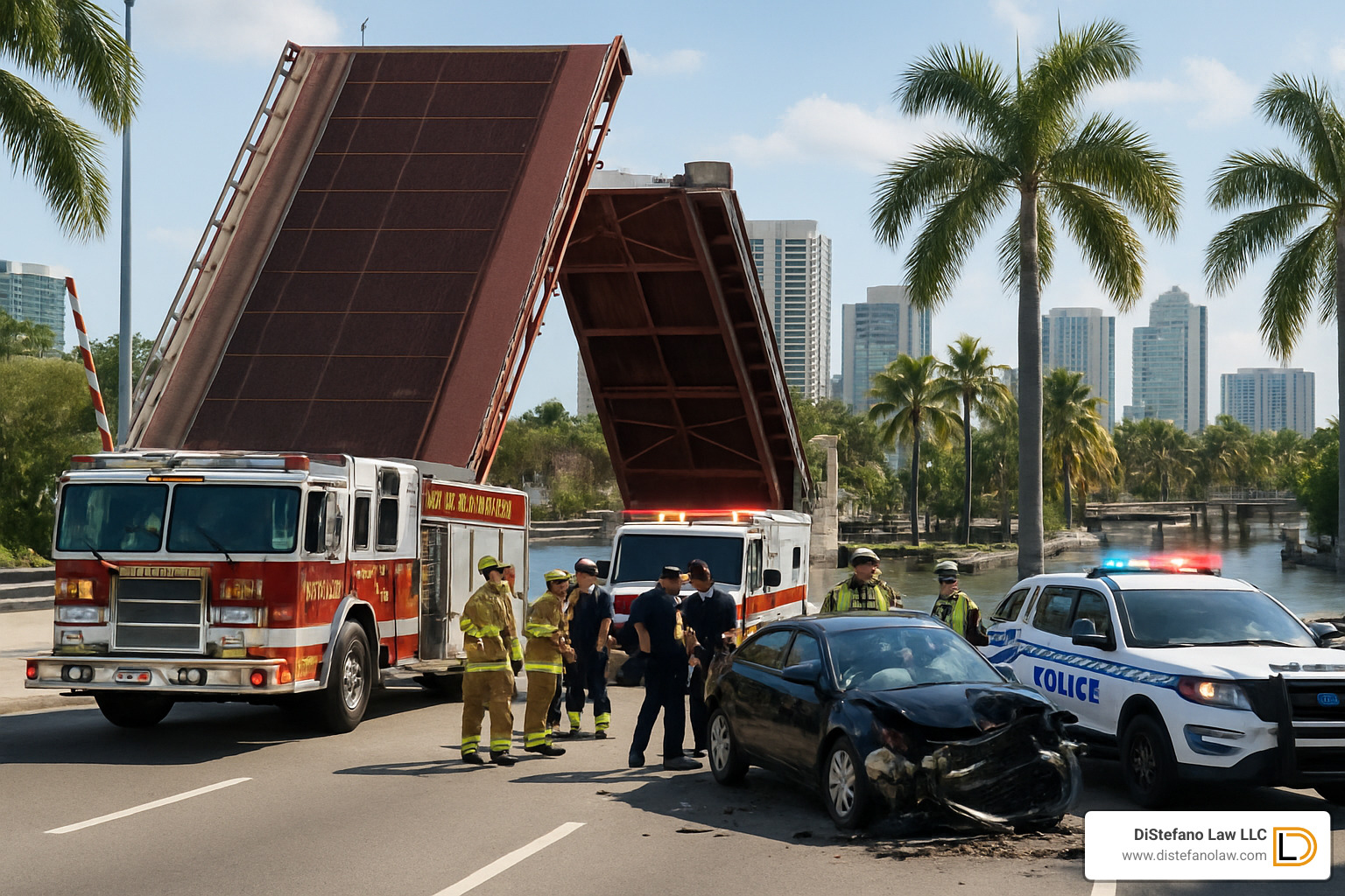 Fort Lauderdale drawbridge accident scene - Fort Lauderdale catastrophic injury lawyer