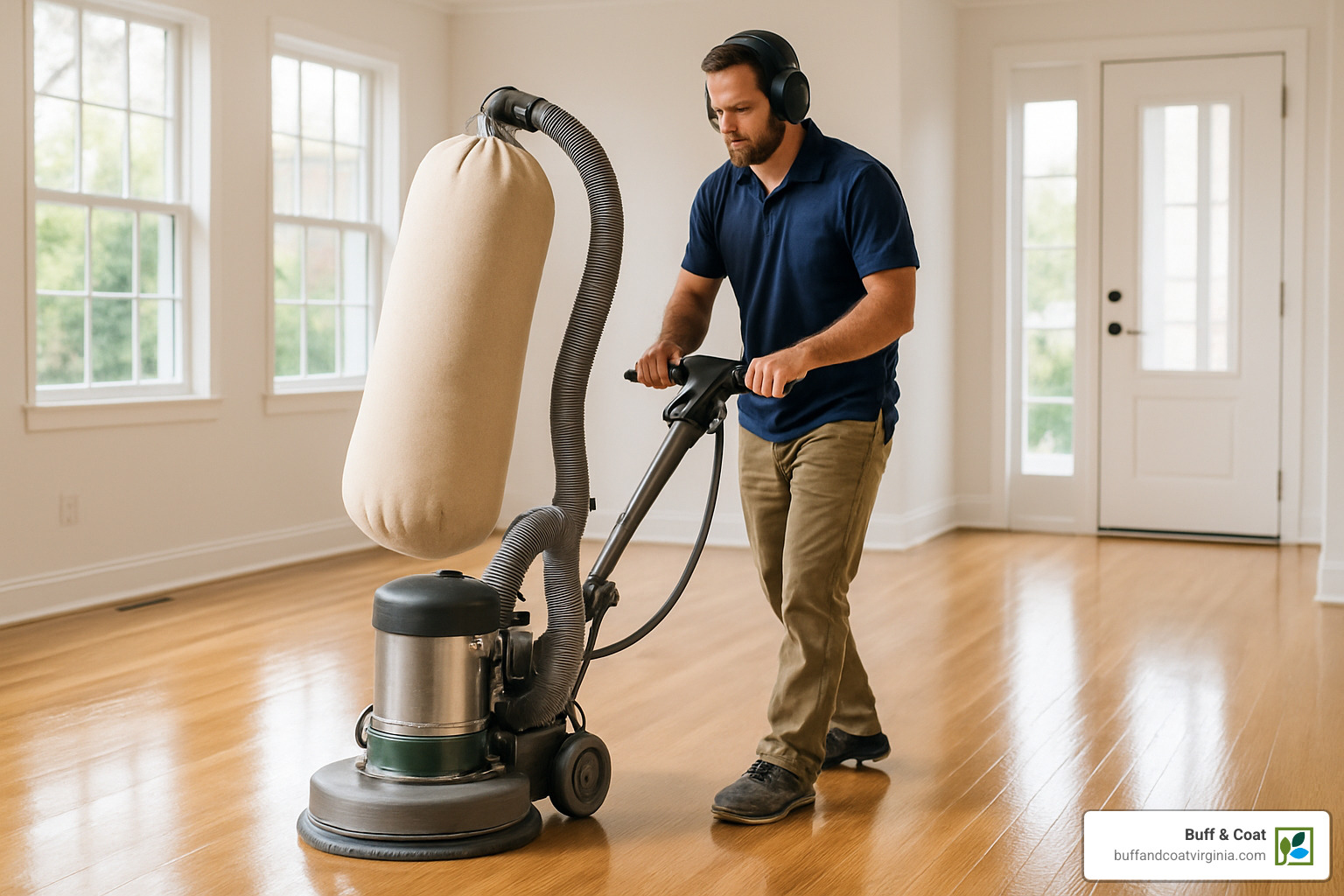 dust-free buff and coat refinishing process - richmond va wood flooring