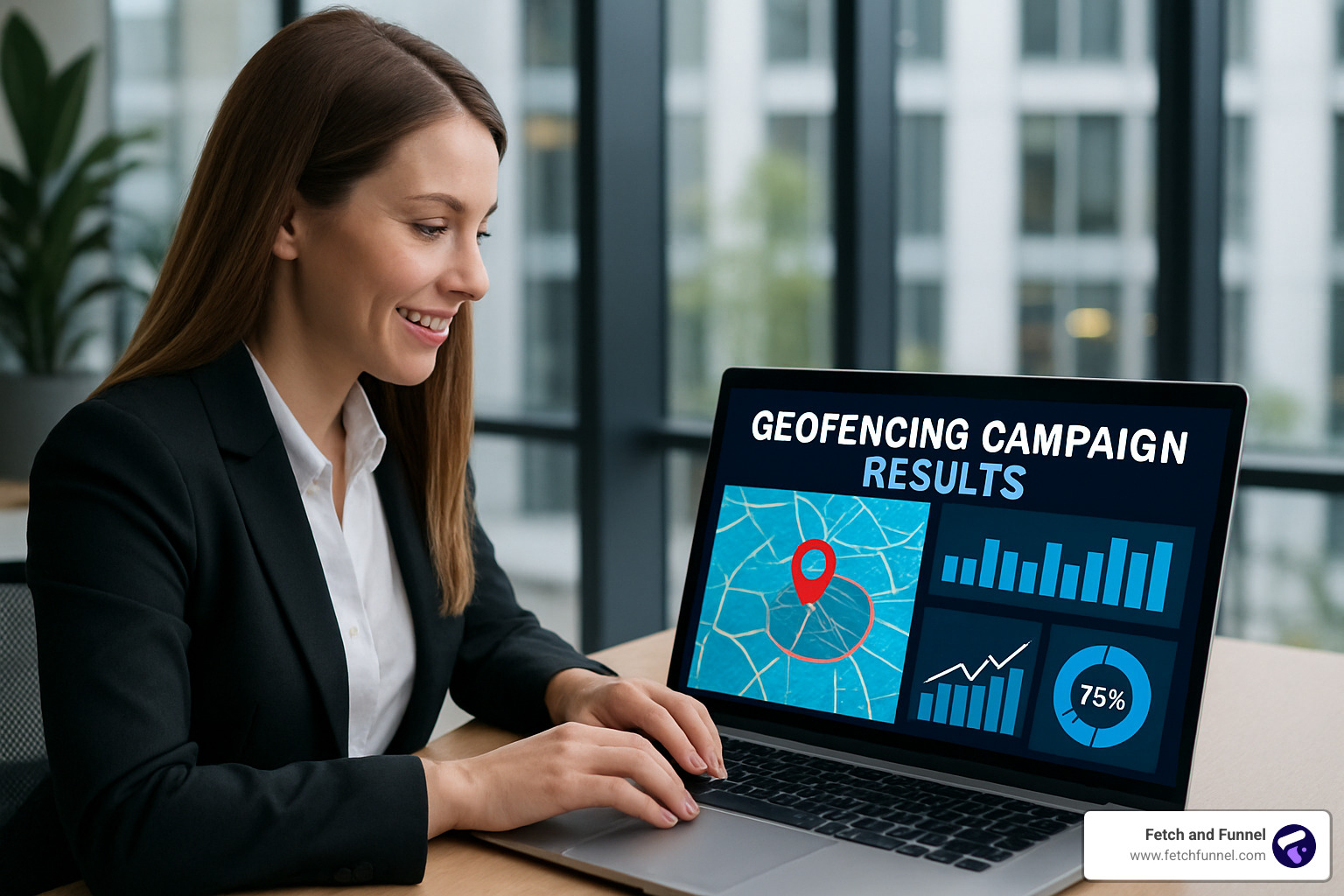 real estate agent analyzing geofencing campaign results - geofencing real estate