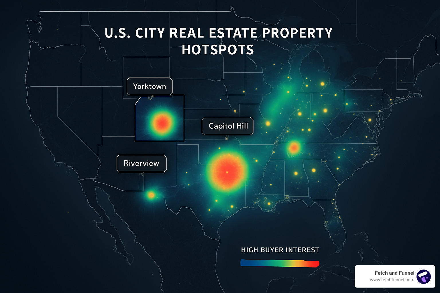 location intelligence map showing property hotspots - geofencing real estate