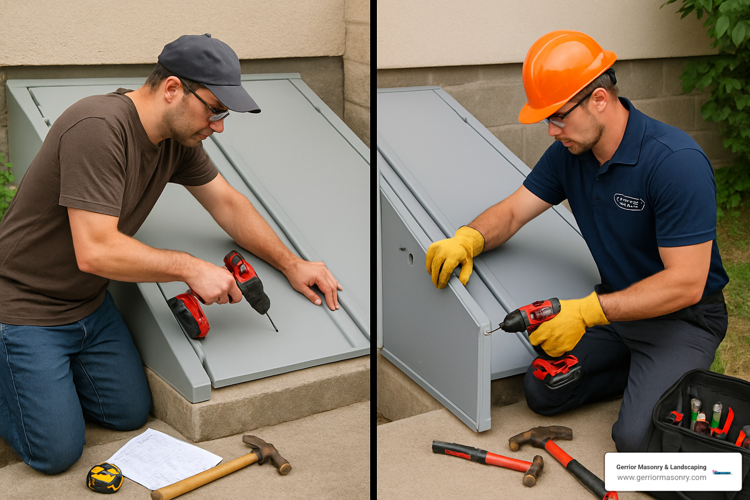 DIY versus professional basement door installation setup - basement door replacement cost