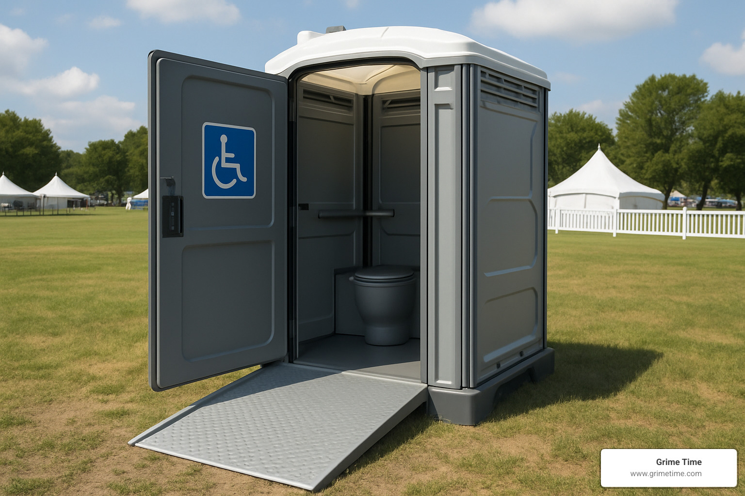 ADA-compliant porta potty unit with wheelchair accessibility - affordable porta potty rentals
