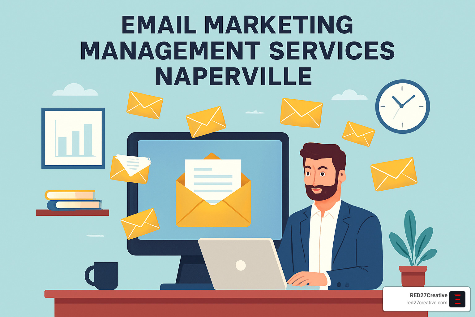 Naperville Email Marketing Management Services That Actually Deliver • email marketing management services naperville • RED27Creative Seasonal promotional email template for Naperville businesses - email marketing management services naperville