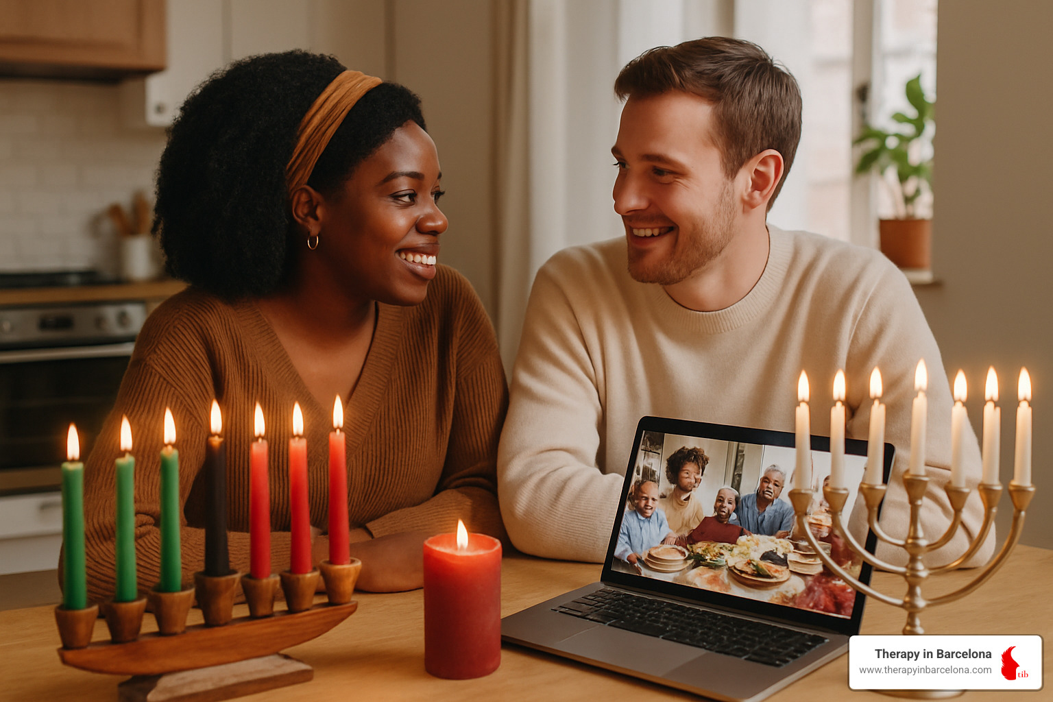 intercultural couple discussing traditions - couples counseling questions