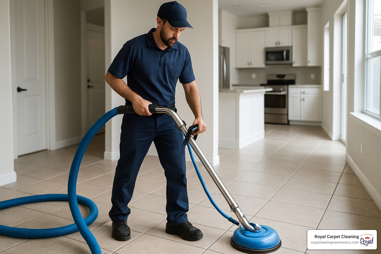 professional tile cleaning technician using specialized equipment - tile and grout cleaning albuquerque