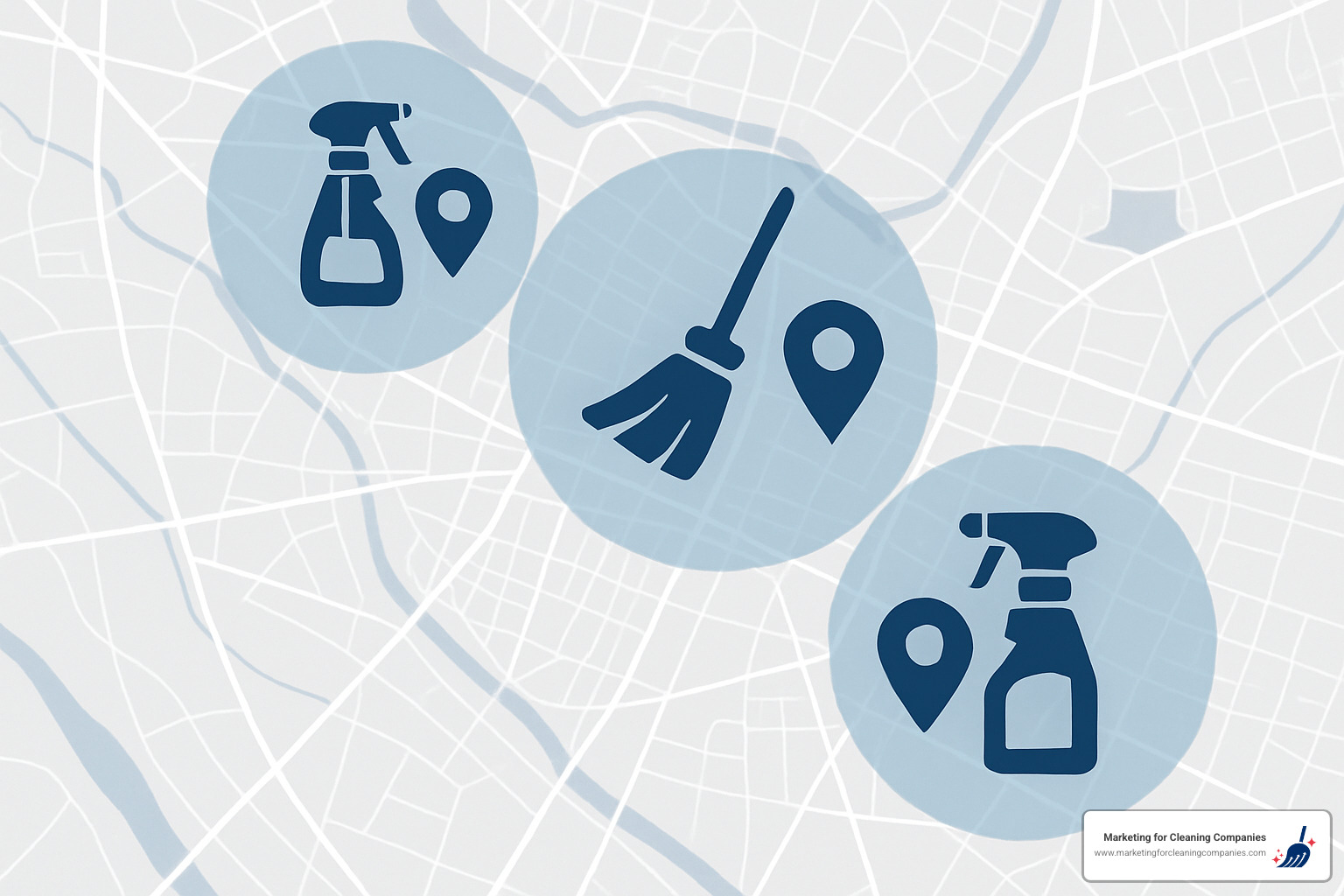 map with geo-targeting for cleaning services - cleaning company ppc experts